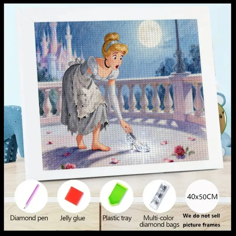 

1 шт., 5D полный дрель, набор для алмазной живописи, сделай сам, Золушка, принцесса, сказочное искусство, набор для рисования блестящими кристаллами и драгоценными камнями, Featuri