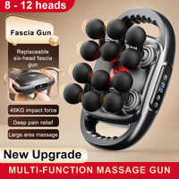 Fascia Gun 12/8 Heads Electric Massage Gun Muscle Relaxation High Frequency Back Massage Deep Tissue Muscle Fascia Massage Gun