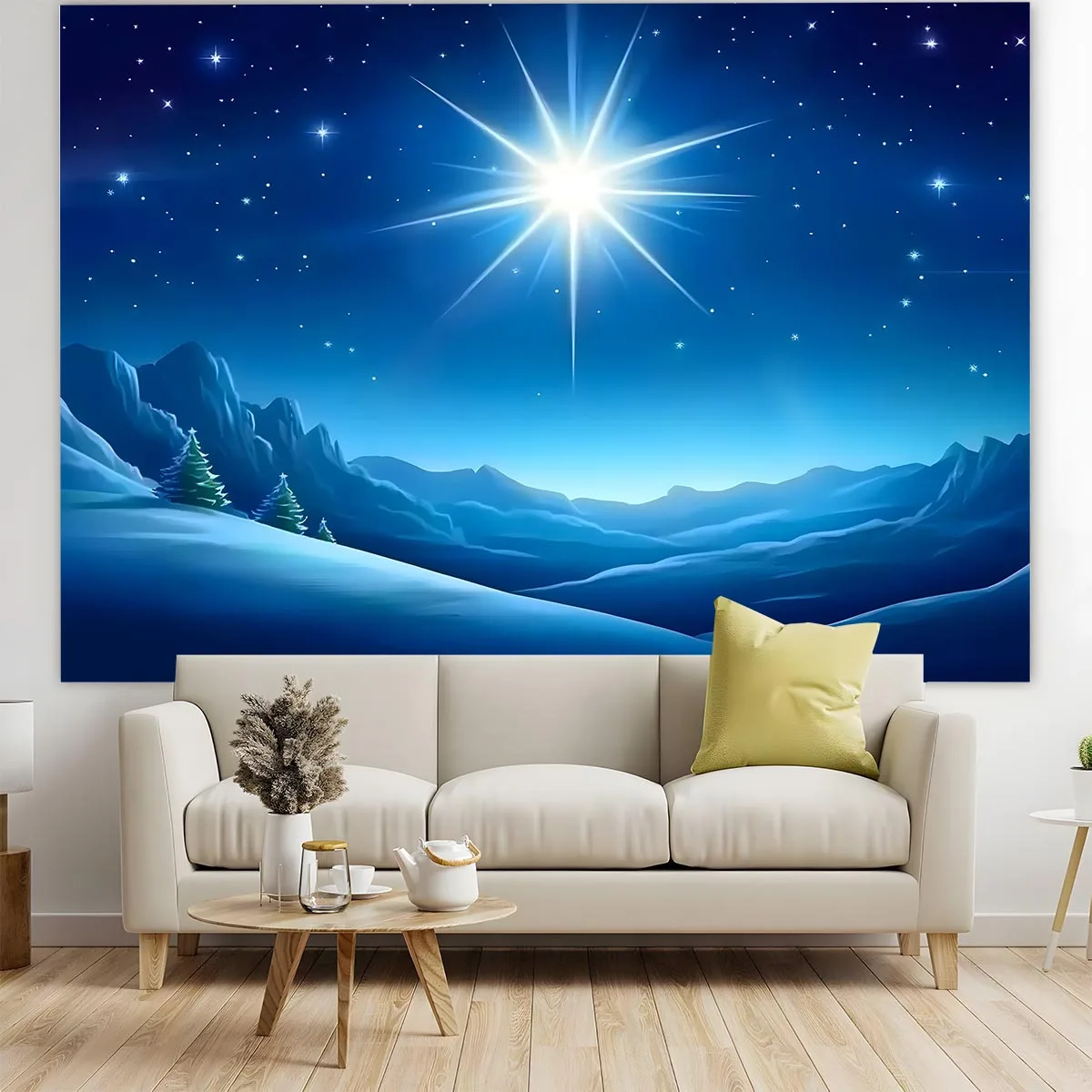 لوحة خلفية على شكل نجمة عيد الميلاد، لافتة رؤية ليلية للديكور الداخلي والخارجي، ديكور جداري متعدد الأغراض. #3
