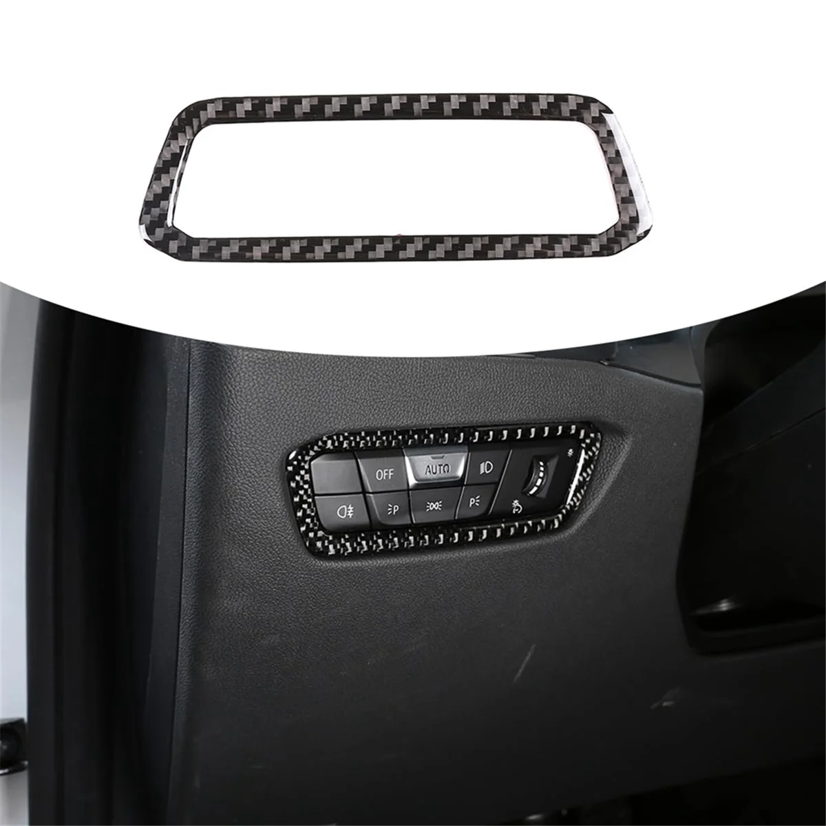 For Toyota Supra GR A90 2019-2023 Soft Carbon Fiber Headlight Switch Cover Trim Frame Interior Accessories