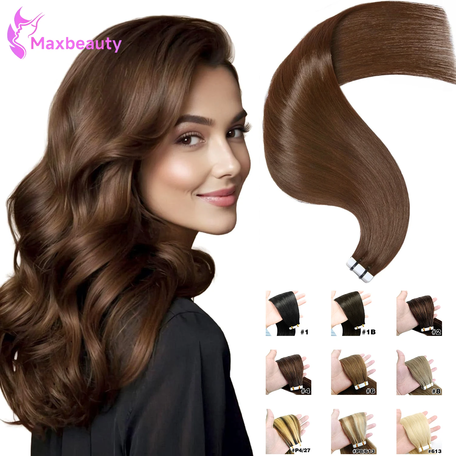 

Real Human Hair Tape In Hair Extensions Invisible Straight Seamless Medium Brown Natural Hair Extensions Tape Ins Human Hair