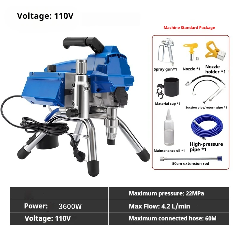 Professional Automatic High-Pressure Airless Electric Plunger Power Spray  for DIY Latex Paint Coating Brushless Machine
