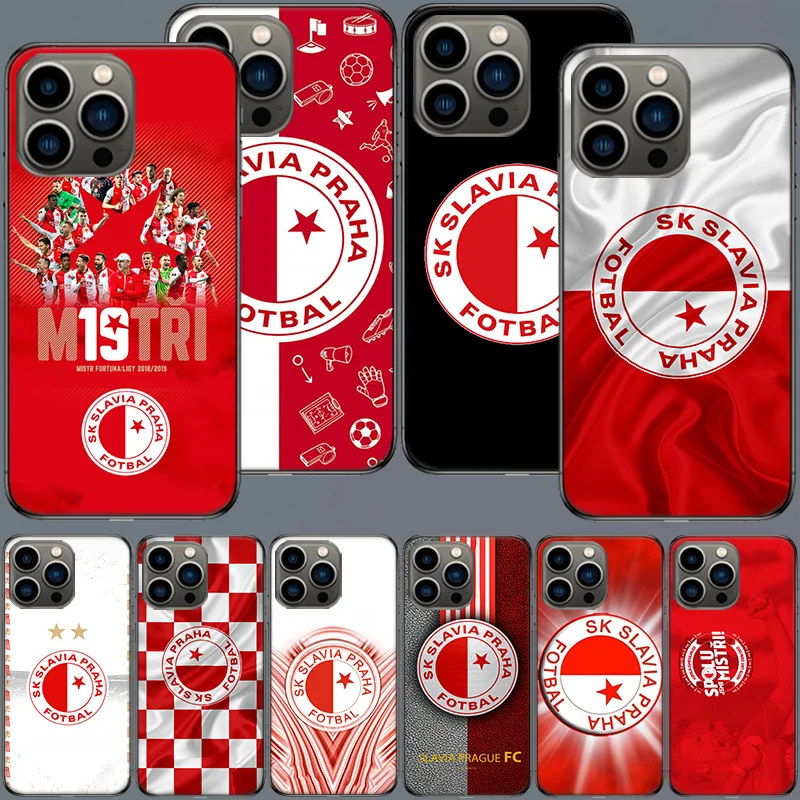 Sk Slavia Praha Czech Republic Phone Case For Apple Iphone 16 15+ 14 Plus Coque 13 12 Mini Clear 11 Pro Max Cover Silicone Cute