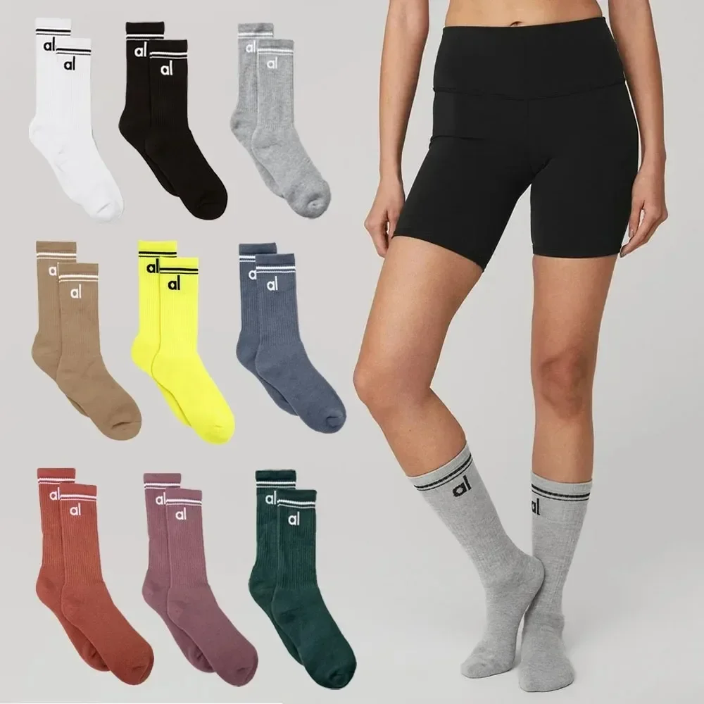 AL Unisex 18cm Yoga Sports Socks Casual Cotton Yoga Socks Couple Style Soft Comfortable Suitable for All Seasons Gym Color Sock