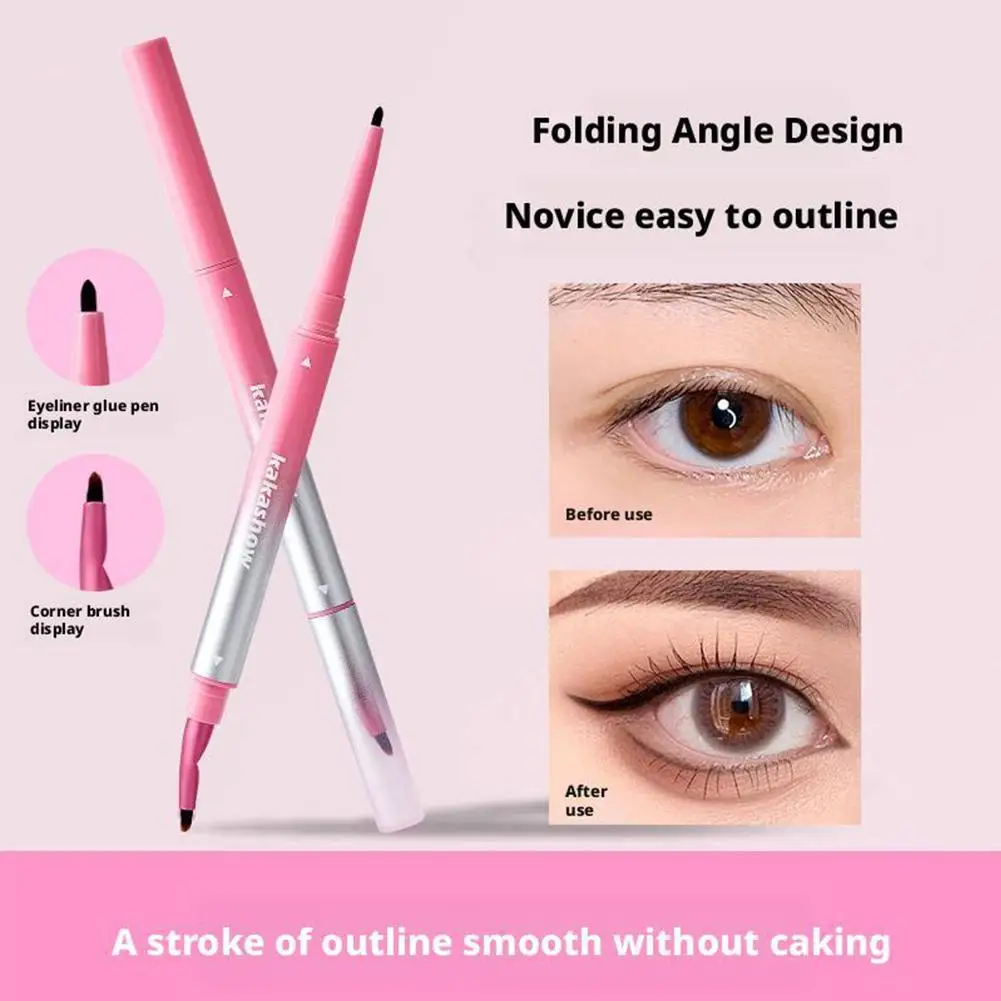 Double Head Eyeliner Angle Eyeliner Dual Ended Liquid Ultra-fine & Tip Long Eye Liner Makeup Lasting Eye Waterproof Gel Eye G2P0