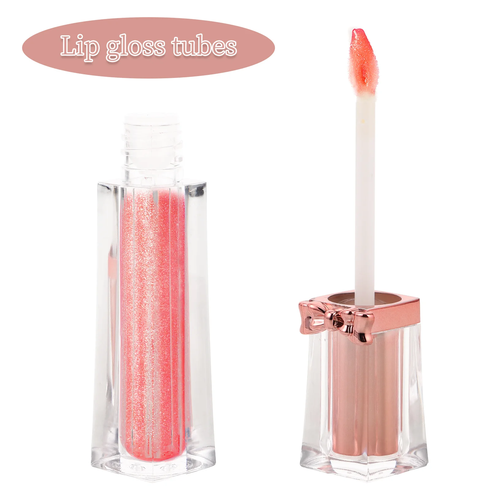 8 stücke 3,5 ml Schmetterling Bogen Glanz Rohre Klare Nachfüllbare Mini Lip Glasur Flasche Für Diy Reise Squeeze Tube Container lip Gloss