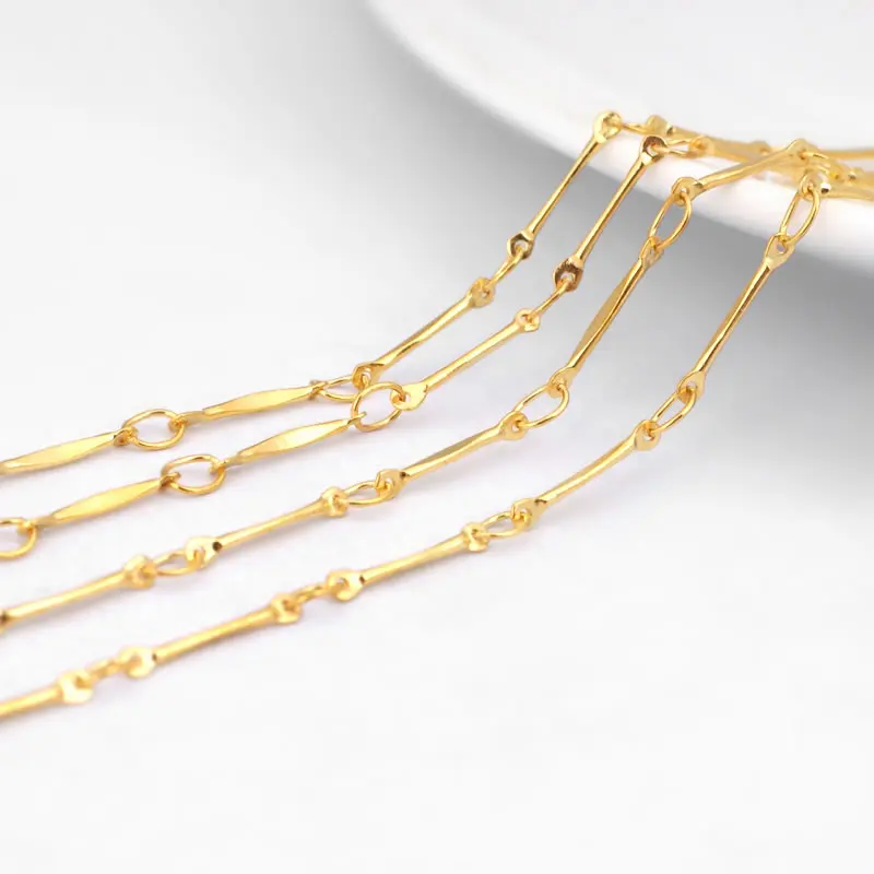 2 Meters 2-2.5MM Gold Color Antique Bronze Copper Rod Link Chains Necklace Chains Diy Jewelry Findings Accessories Wholesale