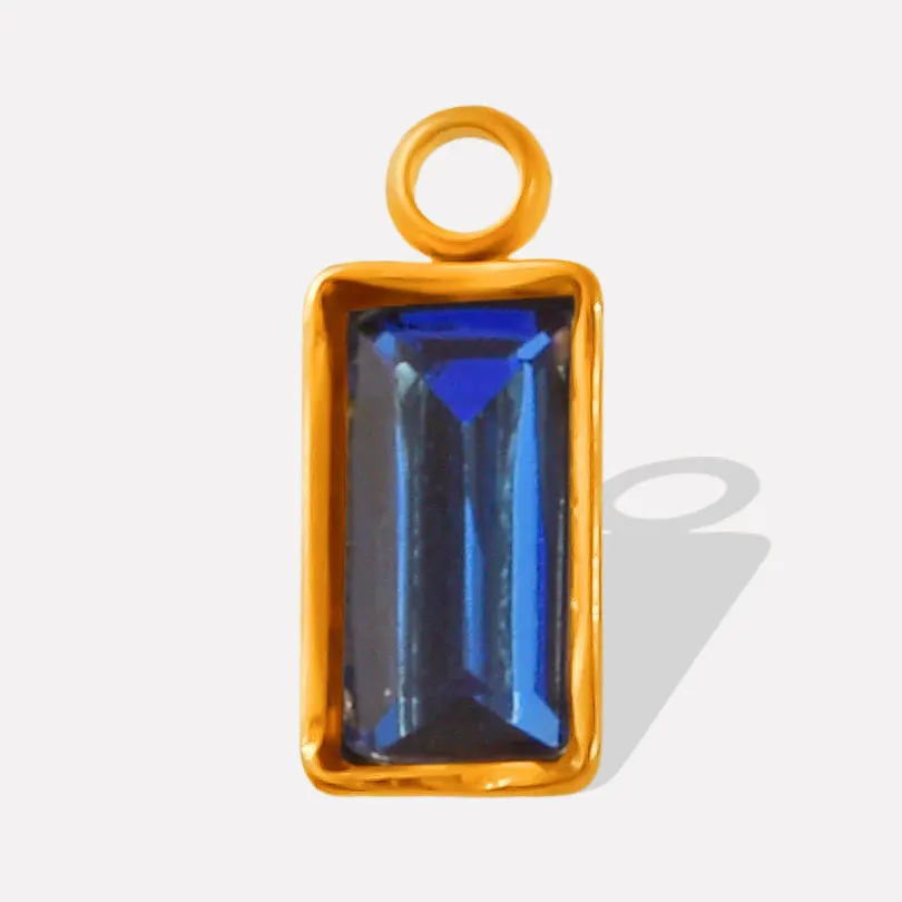 10pcs New Fashion Rectangle Crystal Gloss Stainless Steel Pendant Colorful High Quality Charms Hand Diy Make Earring Accessories