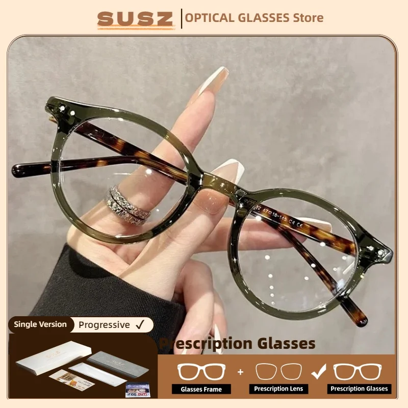 

SUSZ New Men Anti Blue Light Reading Glasses High Quality Oval Frame Myopia Optical Computer Eyeware Can Customized Prescription