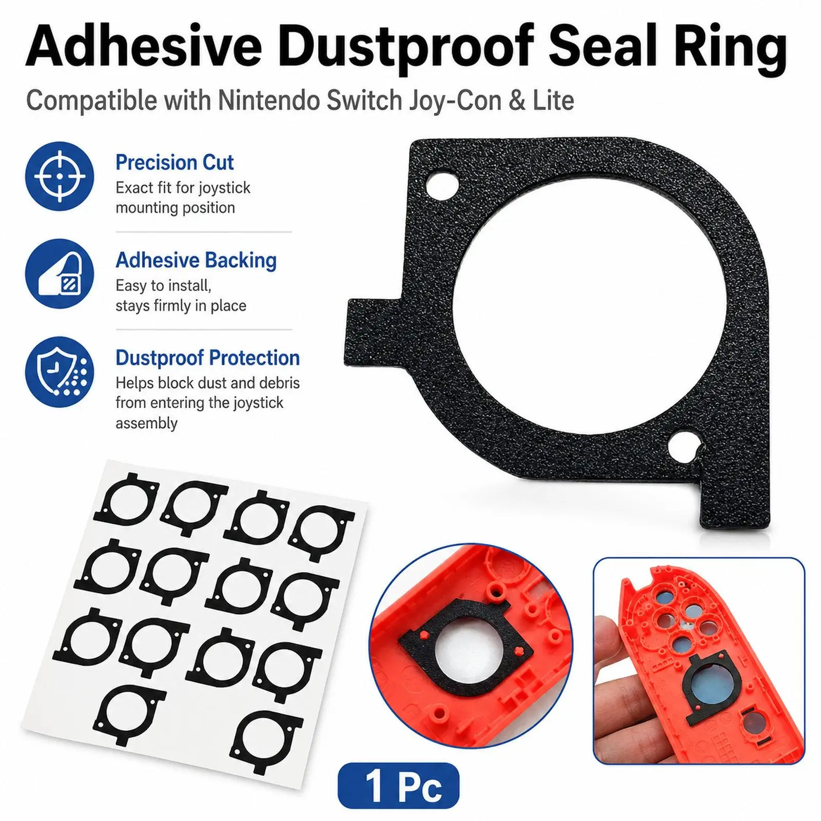 Adhesive Dustproof Seal Ring For Nintendo Switch Joy-Con and Lite Joystick Internal Gasket