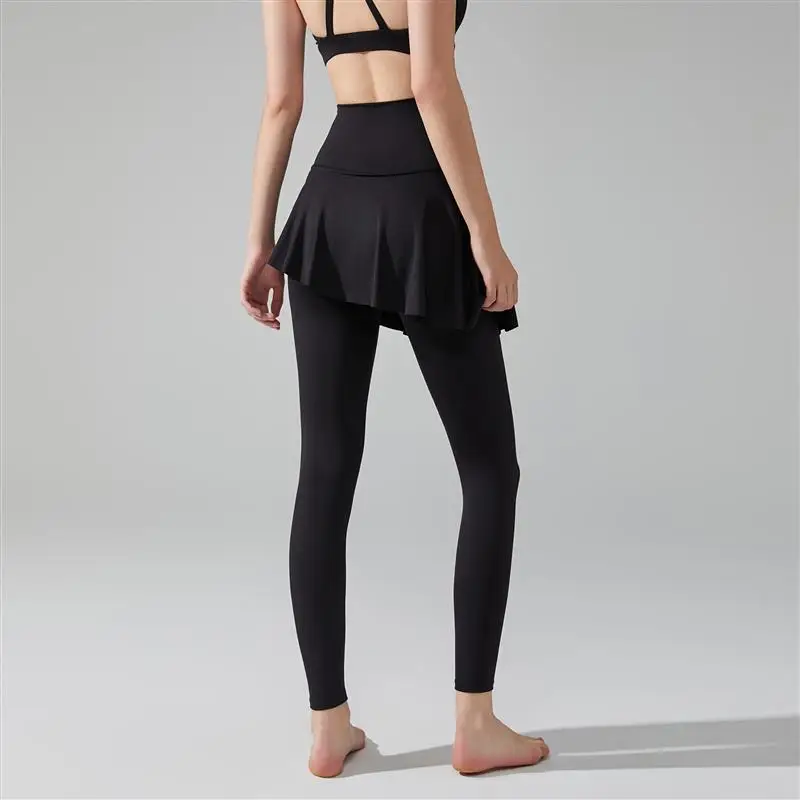 

V-Ne штаны для йоги, юбка из овчины, брюки, женские спортивные штаны для бега на открытом воздухе, комплект из двух предметов с высокой талией и контролем живота