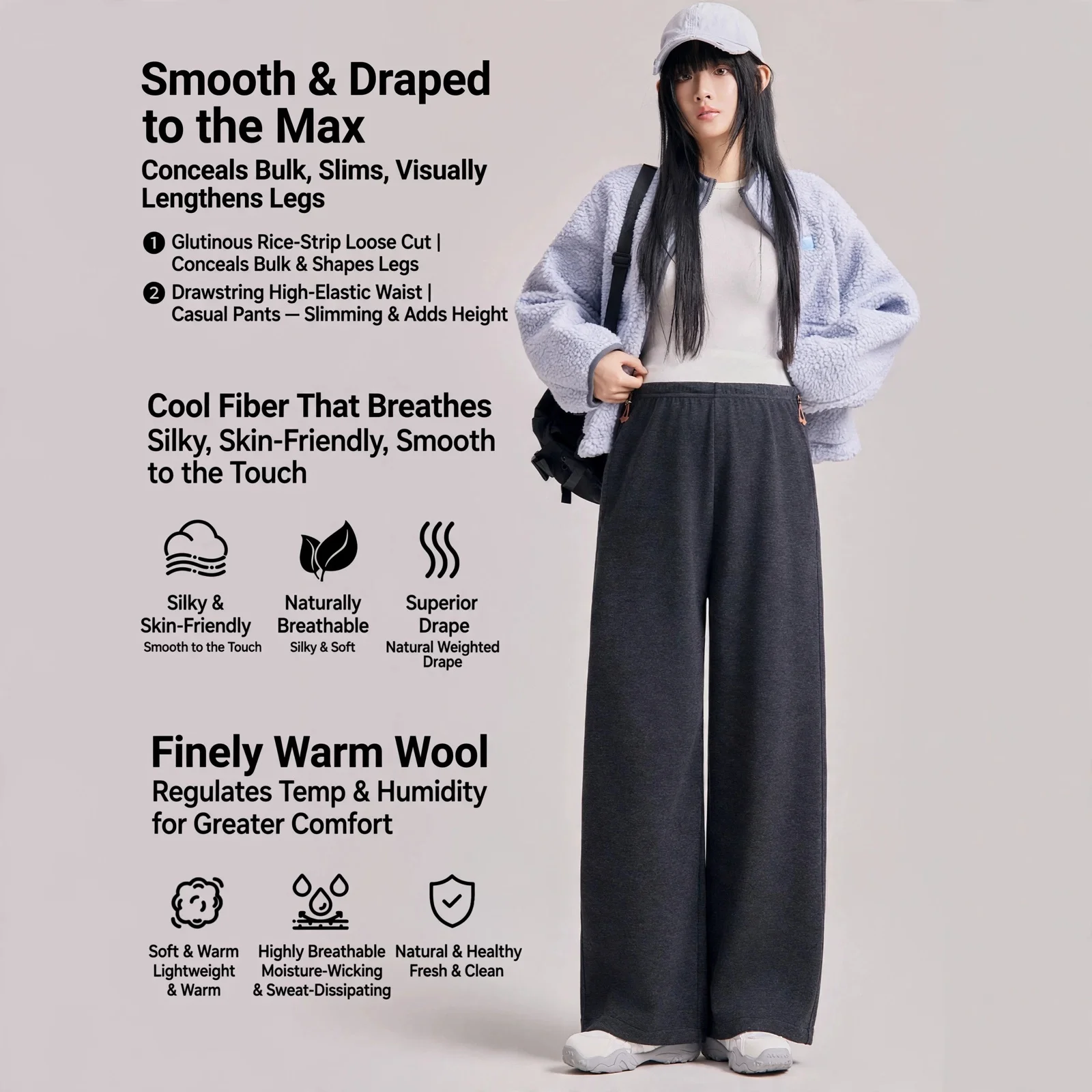 Maternity Pants Polyester Blend Warm Thickened Loose Plus Size Outer Wear Autumn Winter Pregnancy Clothing Women Elegant Casual