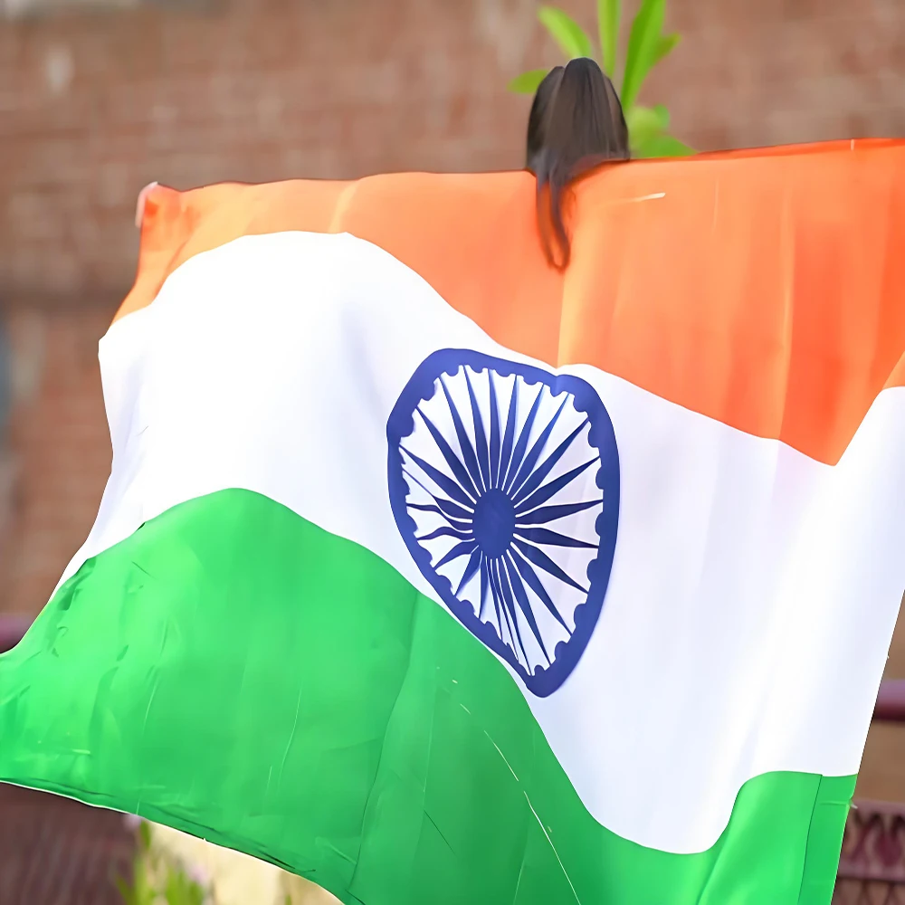India National Flag 90x150 Cm Polyester Hanging Banner for Patriotic Pride Easy-to-Hang for Festivals And Cultural Gatherings