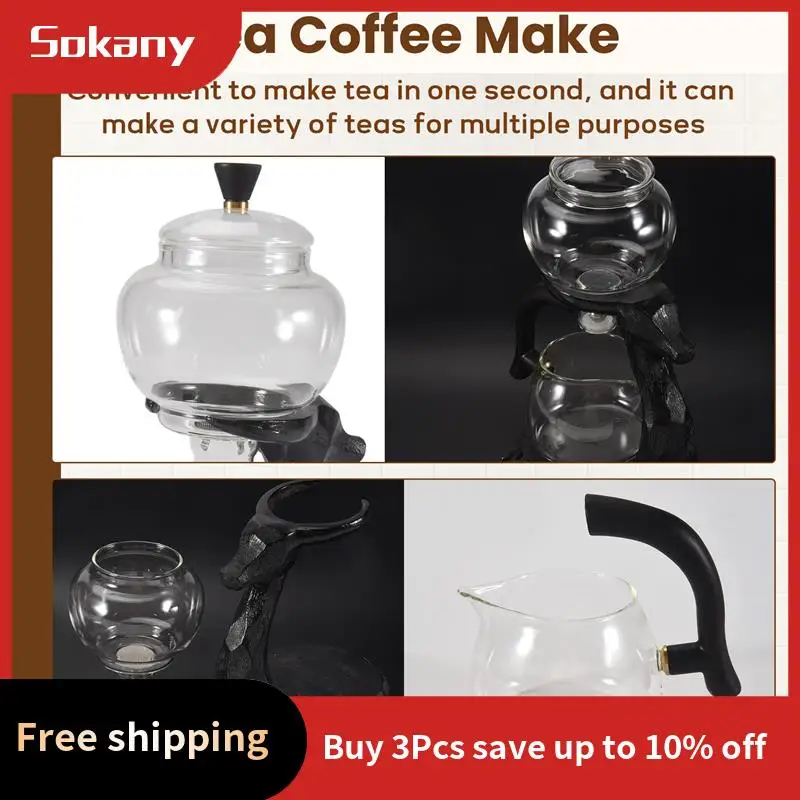 

A59E-Glass Tea Set Magnetic Water Diversion For Kitchen Loose Infusers Kettles Cooking Tea Maker Glasses Magnetic Teapot Set