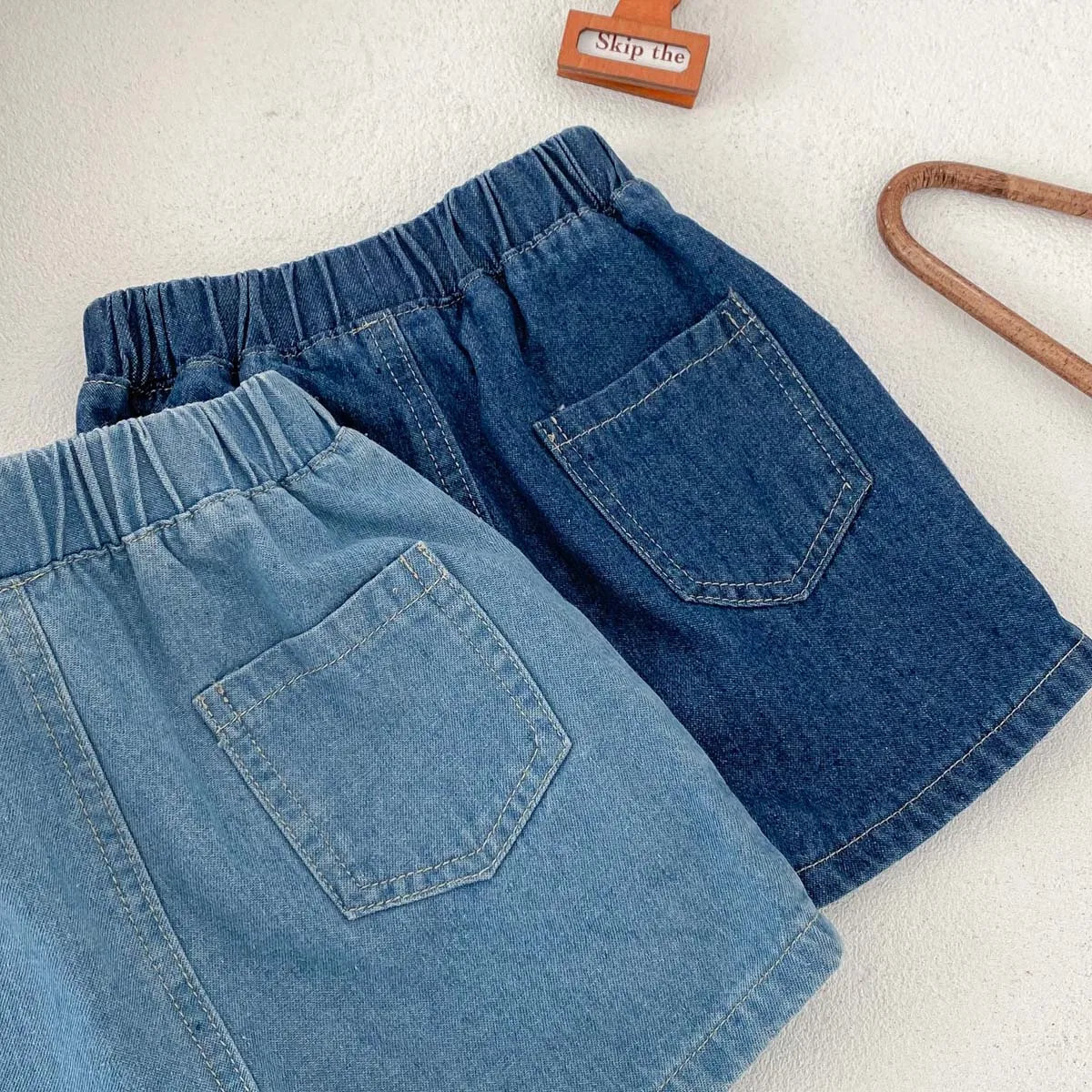 Summer Infant Shorts Plain Color Short Jeans Blue Pants Baby Shorts 1-3 Years Old