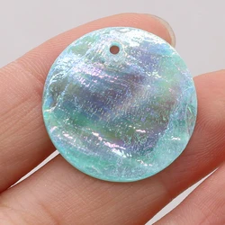 10pcs Round Disc Mirror Shell Beads Pendant Beige Mother of Pearl Shell Charms for Handmade Earring DIY Necklace Jewelry Making