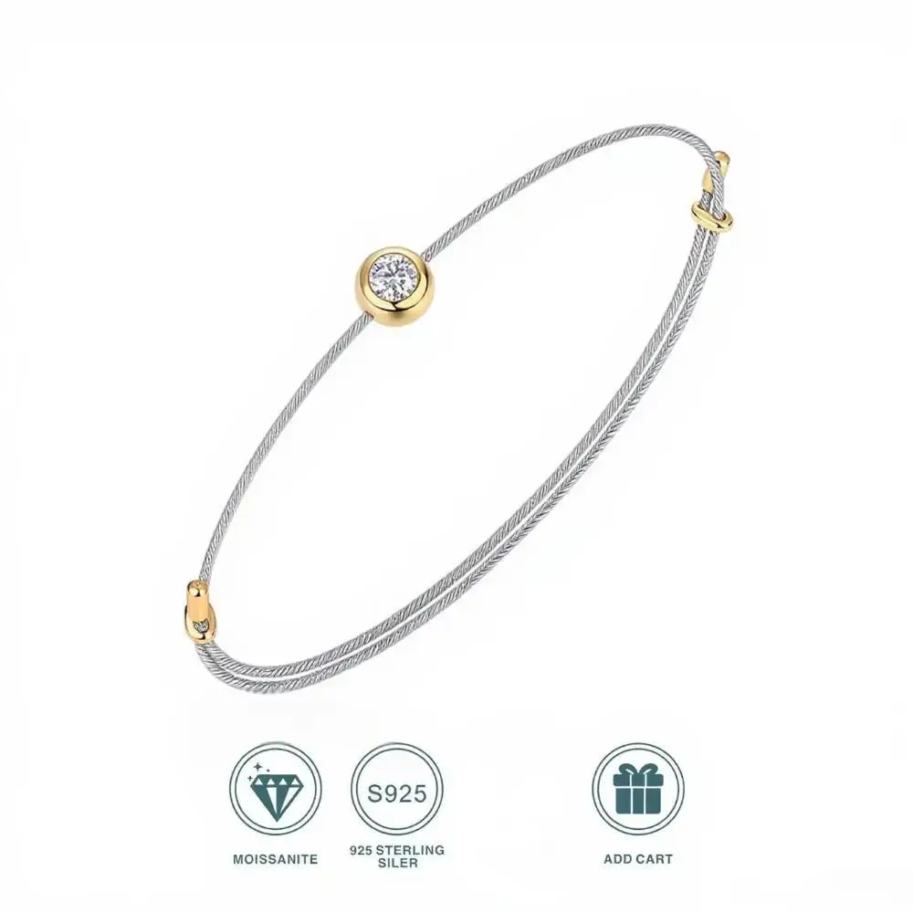 

plata 925 D Color VVS1 Moissanite Bracelet, GRA Certified, 0.3Ct Lab Diamond, Adjustable Cord in 6 Colors, Elegant Jewelry Wom