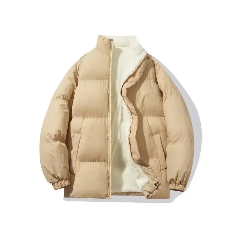 Winter Jacket Men Streetwear Fleece Parkas Coat Male Loose Bubble Jacket Warm Stand Collar Coats Unisex Puffer New Clothes