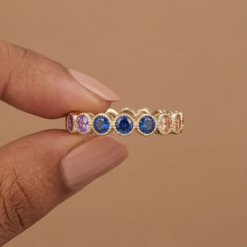 

Daily Wear Exquisite Round Cubic Zircon Rings for Women Gold Colour High Quality Female Accessories Wedding Party Jewelry