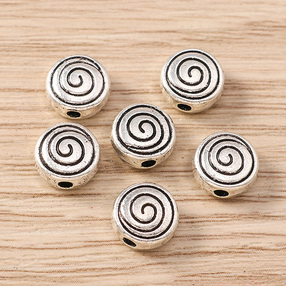 Tusember 30 Stück 8-mm-Legierungsanhänger, Metall-Spiral-Charms, Perlen für DIY-Handgemachte Halsketten, Ohrringe, Schmuckherstellung, Zubehör – Detail 1