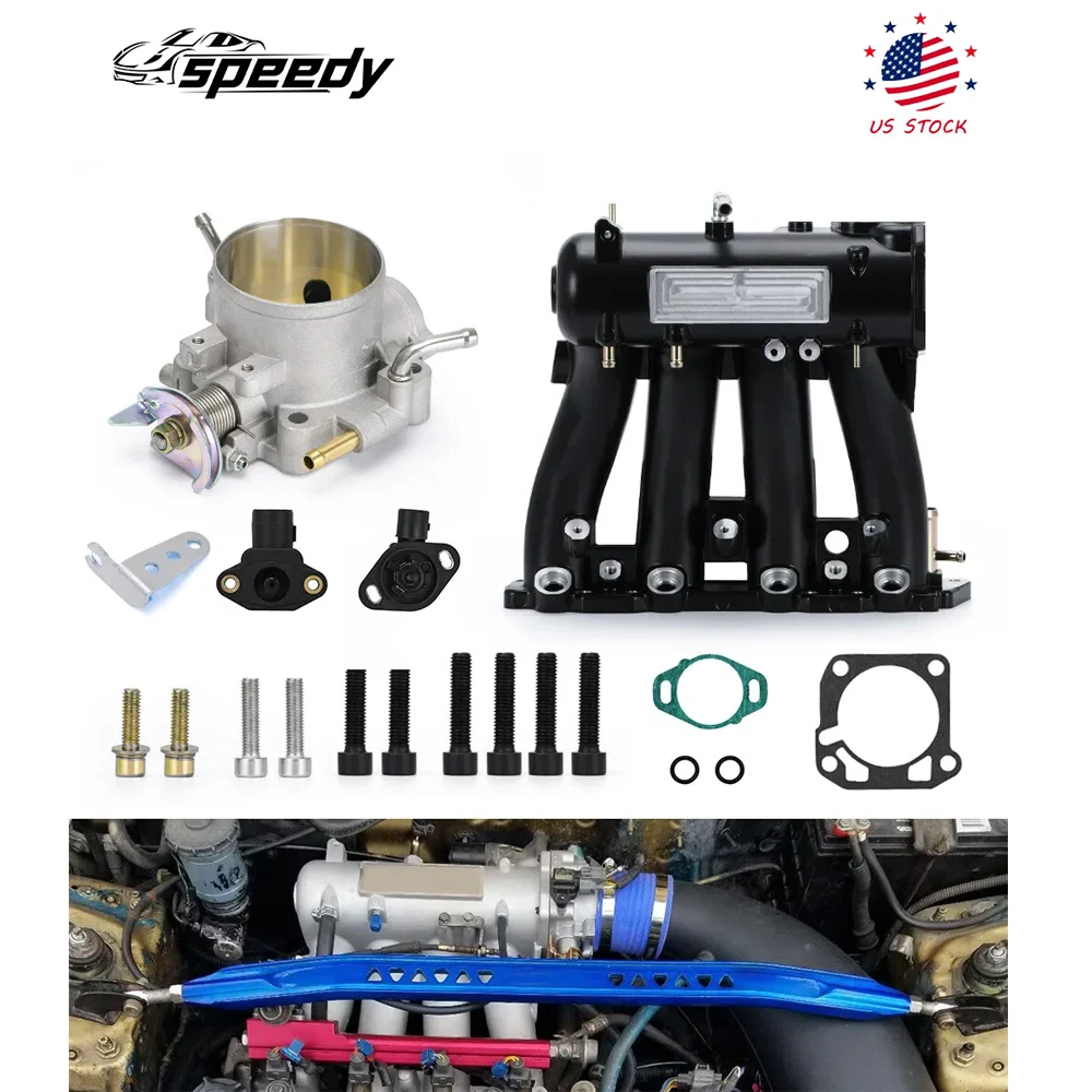 1Set D15 D16 D سلسلة مشعب السحب + 70 مللي متر جسم الخانق لهوندا سيفيك CRX DEL SOL