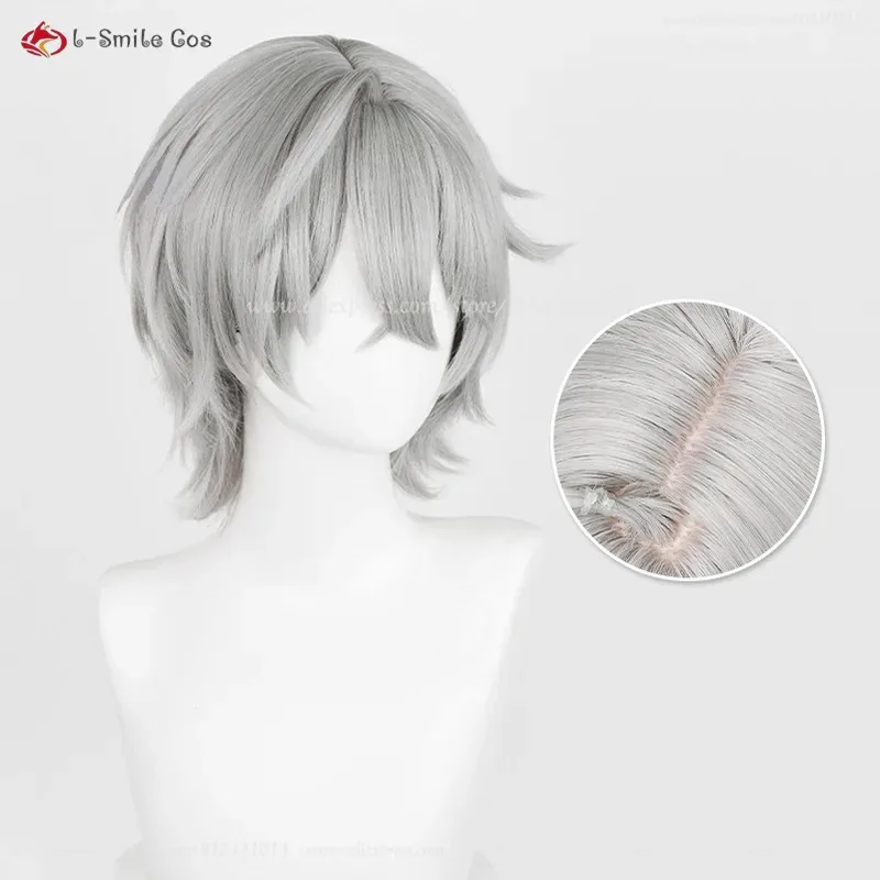 

Candy 2025Phaethon Wise Косплей 33 см Короткие серые термостойкие синтетические волосы Хэллоуин Вечеринка Аниме Парики + Кепка для парика