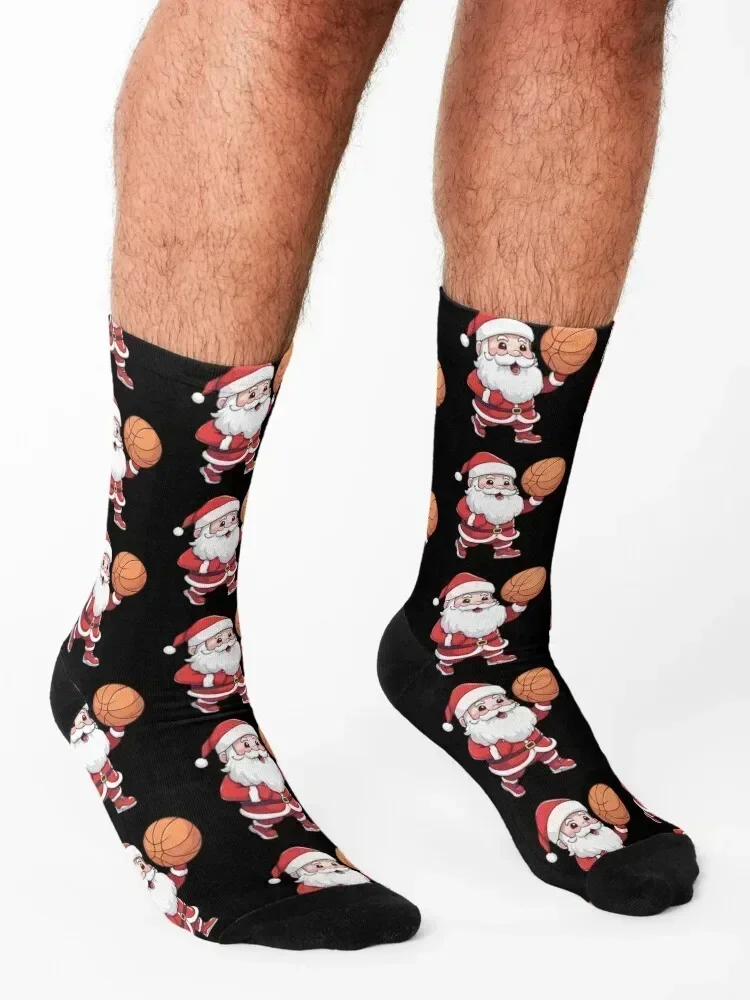 سانتا لعب كرة السلة عيد الميلاد الجوارب جولف كرة القدم المضادة للانزلاق هالوين الأطفال الرجال الجوارب الفاخرة المرأة #3