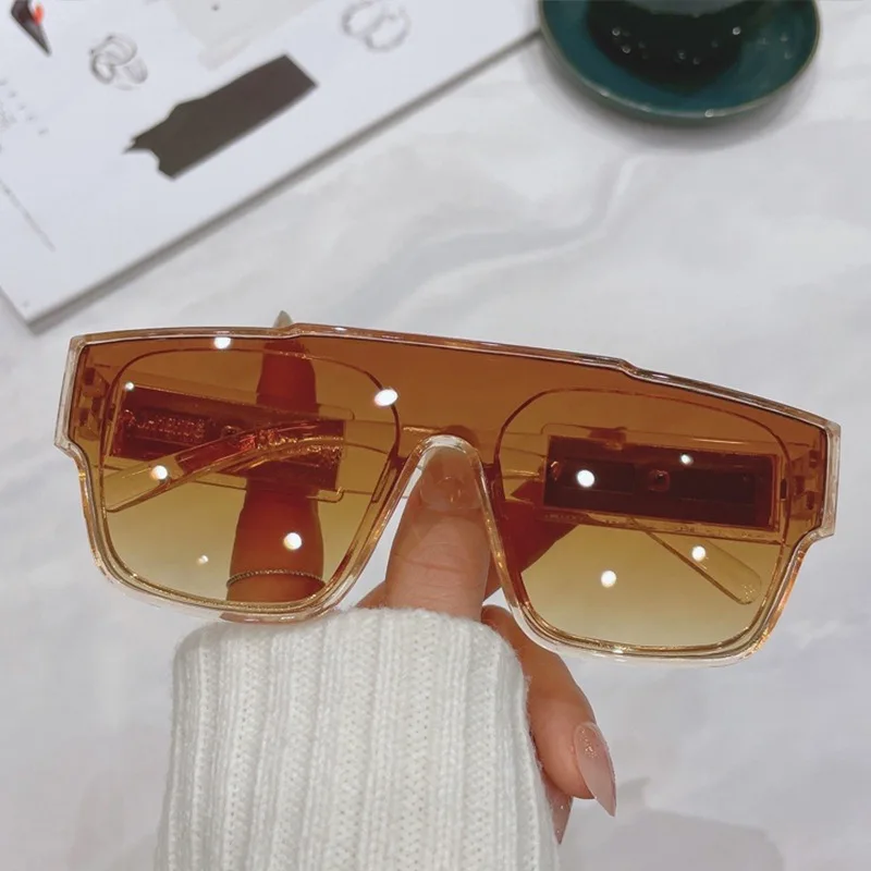 خمر المتضخم قطعة واحدة النظارات الشمسية النساء العلامة التجارية مصمم الأزياء النظارات الملونة الرجال حملق ظلال نظارات شمسية #3