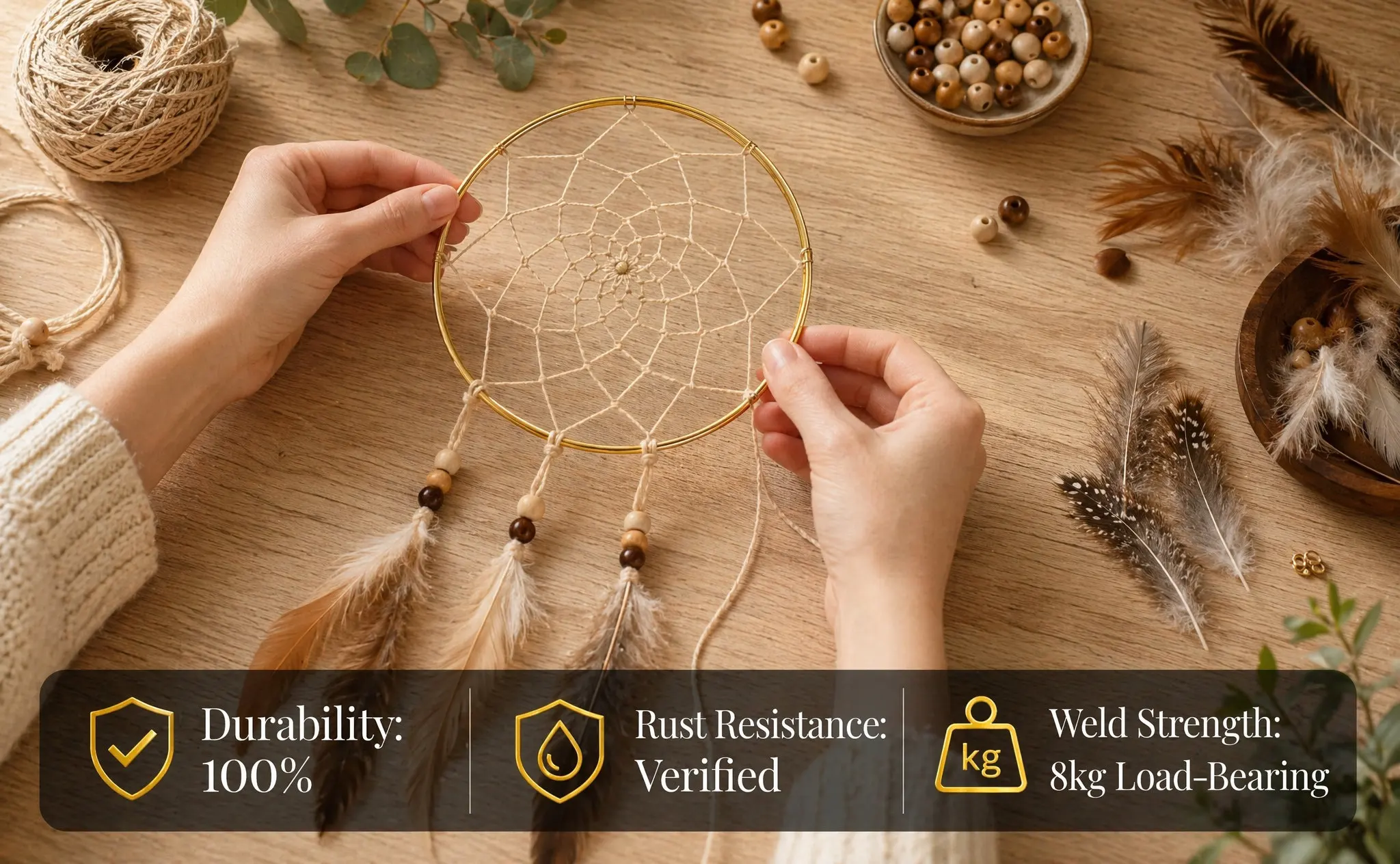 4Pcs Round Metal Ring Set High Quality Sturdy DIY Hoop for Dreamcatchers Macrame Wall Decor Home Decoration Craft Supplies Rust