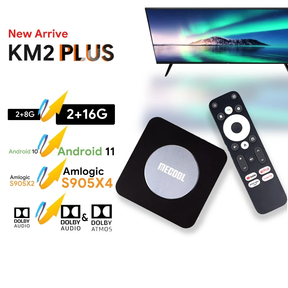 Top! Android TV Box KM2 Plus 4K Amlogic S905X4 2G DDR4 Ethernet WiFi Multi-streamer HDR 0 TVBOX Home Media Player Set Top Box