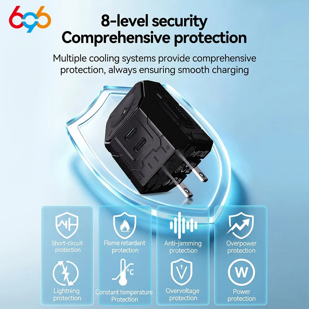 Fast Charging Adapter For IPhone For Huawei For Xiaomi Multi-device Multifunctional GAN Phone Charger 3 IN 1 Fast Charger 3.0