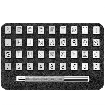 IMZAY 32/36Pcs 3mm/6mm Stainless Steel Alphabet Number Stamp Punch Tools Set Leathercraft Hole Punching Tools Kit