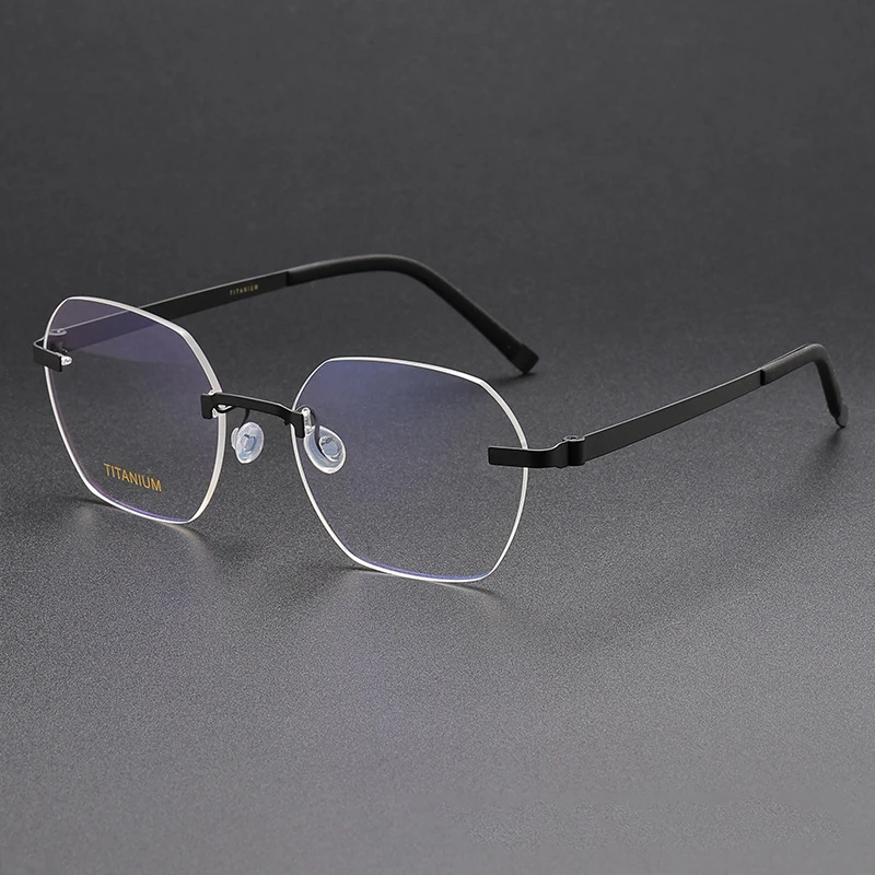 

2025 New Pure Titanium Rimless Eyeglass frames Denmark Brand Polygon Optical Glasses Frames Men Women Fashion Frameless Eyewear