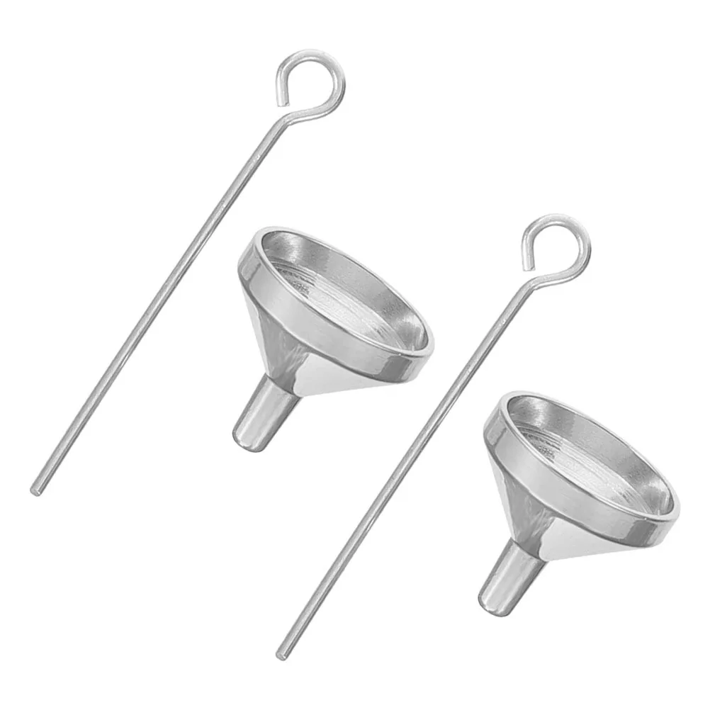 1 Set Stainless Steel Mini Funnel For Perfume Filling Small Bottle Refill Tool Essential Oil Dispensing Metal Liquid Transfer