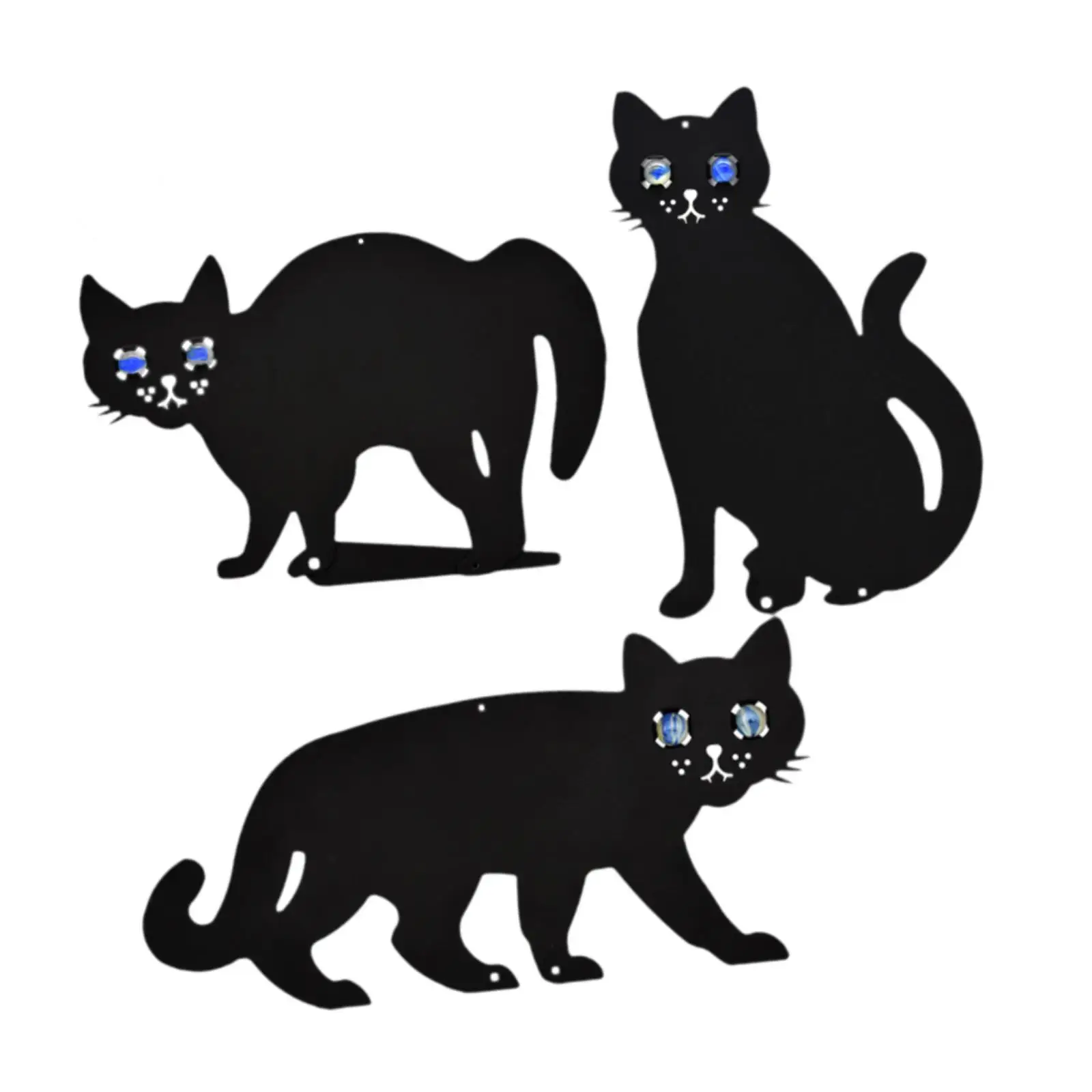 3x estacas decorativas de Metal para jardín de gato negro, adornos para césped, estacas de animales fáciles de instalar para Patio exterior, regalos para amantes de los gatos