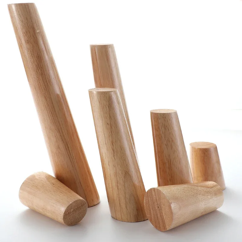 4Pcs Solid Wood Furniture Legs Height10-30cm Inclined Cone Sofa Bed Cabinet Table and Chair Replacement Feet Sloping