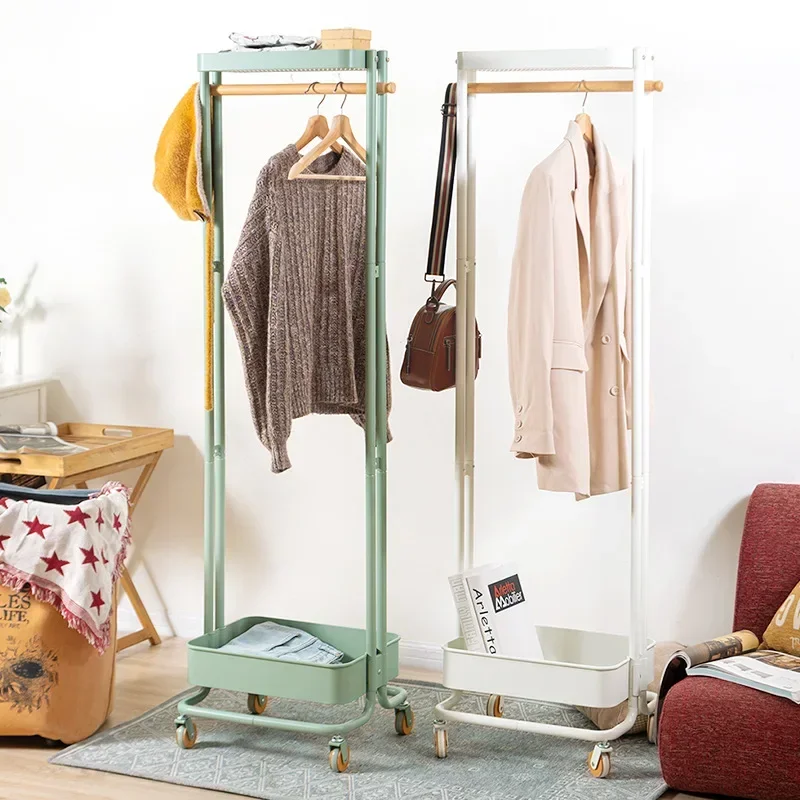 Adjustable Multi-Functional Rolling Coat Rack Mobile Wardrobe Storage with Wheels for Bedroom