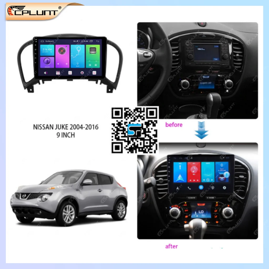 2 Din Car Stereo Radio Frame Fascia Adapter For NISSAN JUKE 2004-2016 9 INCH Android DVD Dash Fitting Panel Kit