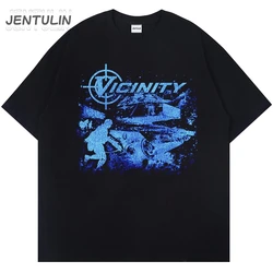 Vintage Gothic Oversized Men's T-shirt Harajuku Hip Hop Tops Aesthetic Graphic Print Y2k Clothing Streetwear Fashion Korean Tees