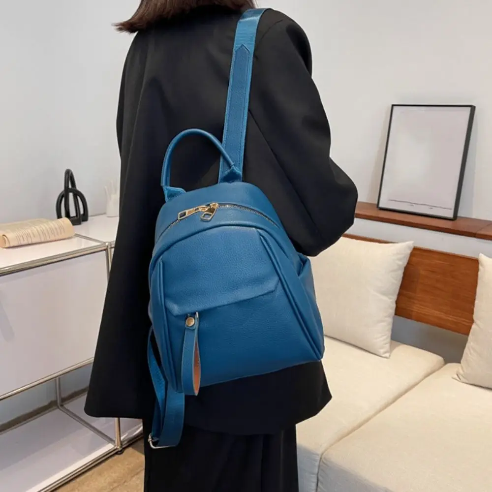 Ransel Wanita Kapasitas Besar Tahan Lama Tas Tangan Kasual Tahan Air Multifungsi Tas Bahu Lembut Sederhana untuk Anak Perempuan