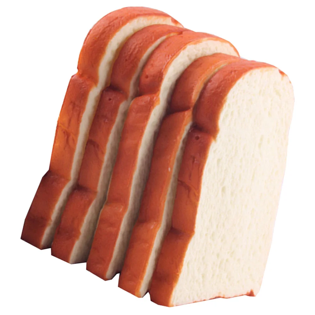

5 Pcs Simulated Bread Model Showcase Prop Decorative Toast Food Fake Chic Photo Artificial Pu Dessert
