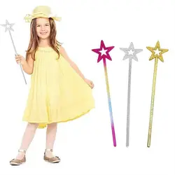 1pc Cute Dreamlike Five Pointed Star Fairy Wand Kids Stick Girl Birthday Gift Party Princess Cosplay Props 13 Inches