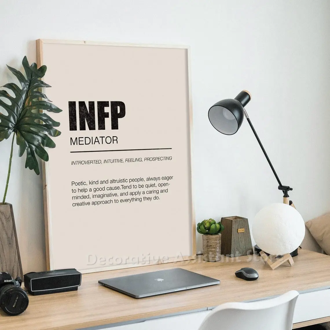 بيان شخصية مطبوعات فنية ملصقات MBTI اختبار شخصية بسيطة لوحة قماشية نفسية ديكور غرفة المشورة