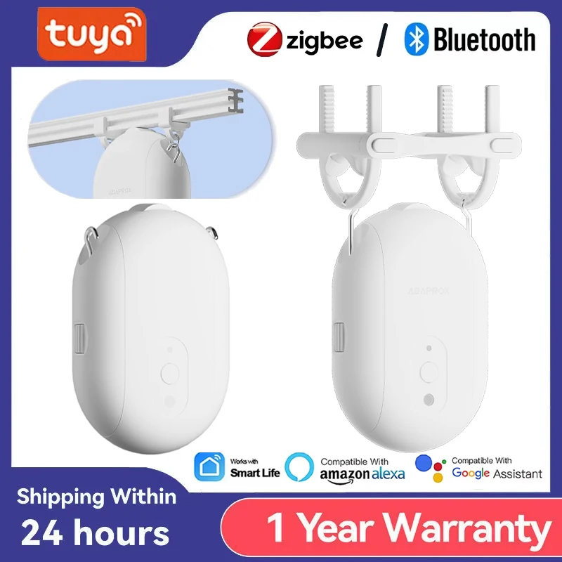 

Tuya Smart Zigbee/Bluetooth Curtain Motor с крючками Smart Curtain Pusher Робот Поддержка Siri Google Home Alexa Голосовое управление