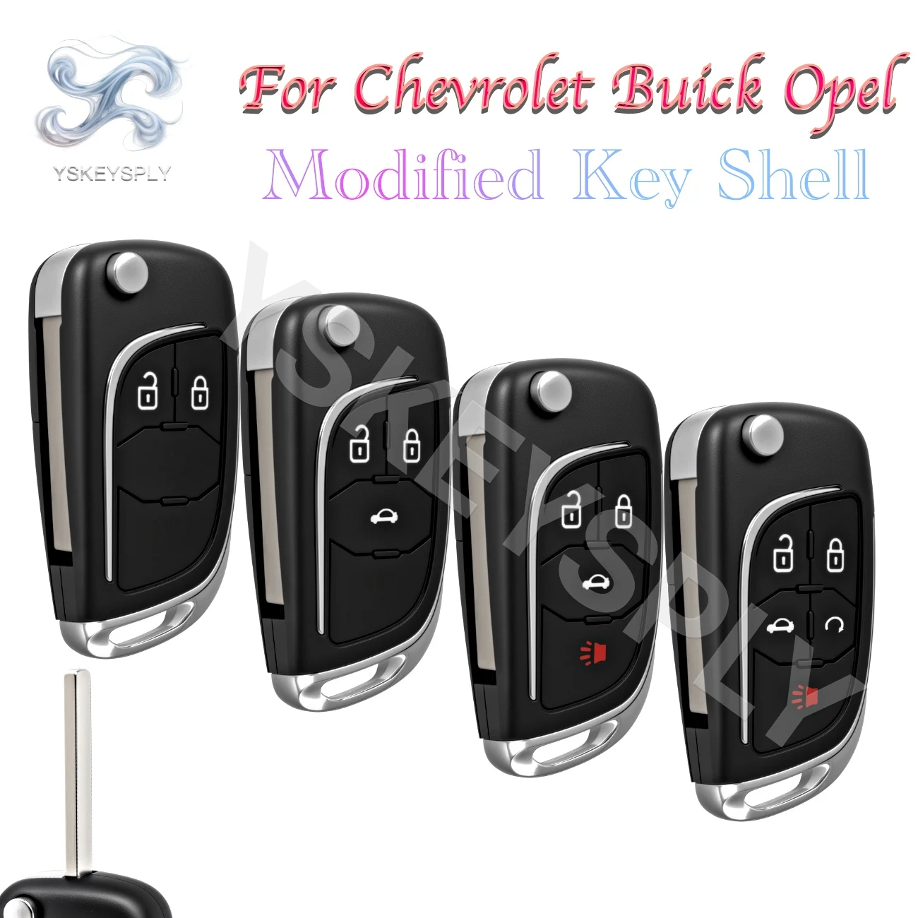 For Buick Chevrolet Camaro Cruze Epica Lova Opel Vauxhall Astra Mokka Insignia Folding Key Shell 2/3/4/5-Button