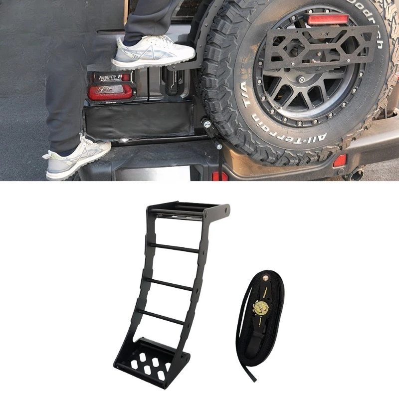 Spare tire step, spare tire side ladder, tire pedal climb ladder step off-road modification