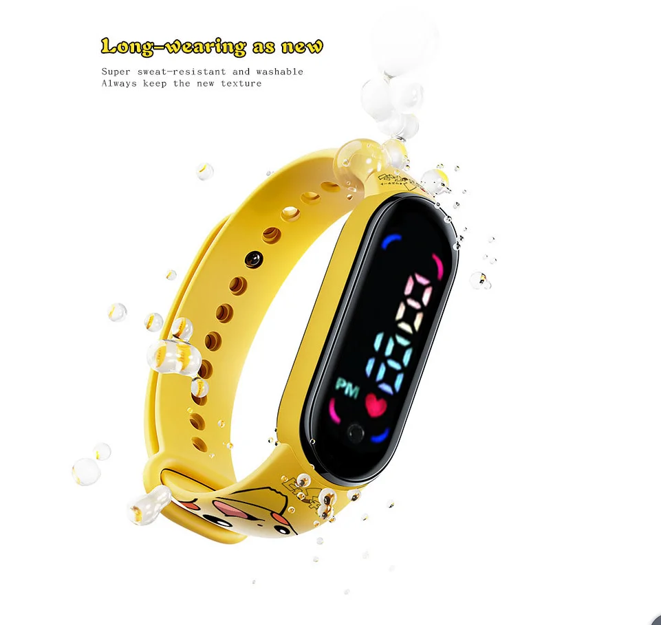 Pokemon Super Mary Mario Bracelet Waterproof Clock Watch Touch Student Childrens Sports LED Birthday Gifts Boy Christmas Toys