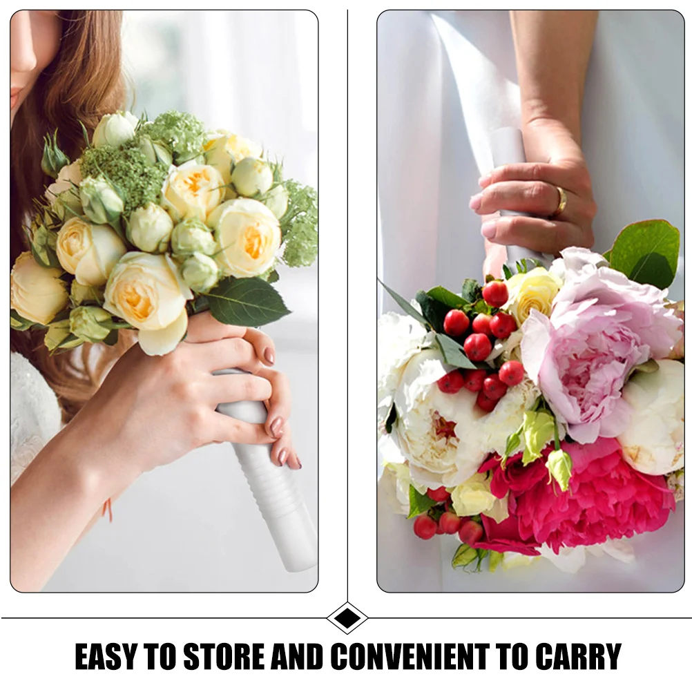 

6Pcs Wedding Flower Holder Plastic Bouquet Holders Durable Bridal Floral Handle DIY Arrangement Supplies Bouquet Holder