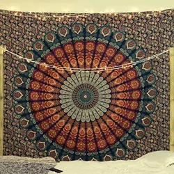 Tapices de Mandala Hippie, decoración de ropa de cama psicodélica bohemia de la India, Tapiz de pared Vintage estético, Tapiz artístico