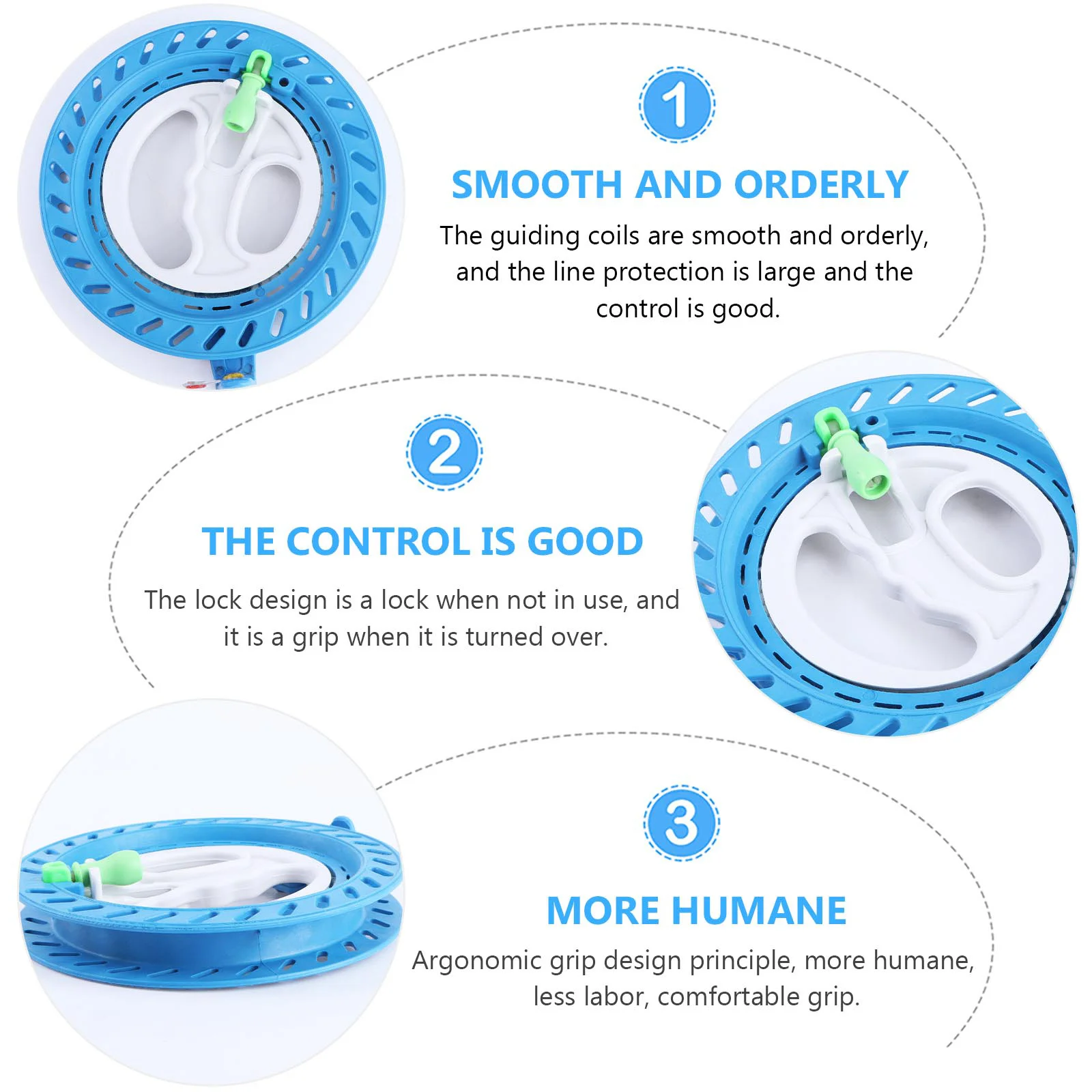 2 個 18 センチメートルプロフェッショナルハンドカイトワインダーリールナイロンシャフトロック機構付き ABS 耐久性高性能ベアリング屋外